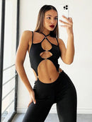 Bandage Cutout Backless Bodycon Jumpsuit, ibuyxi.com