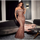 Off Shoulder Tassels Bodycon Fishtail Maxi Dress, IBUYXI.COM