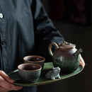 Simple Tea Set With Lotus Pond Design