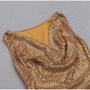 Pleated Irregular Sleeveless Sequins  V-Neck Party Mini Dress, IBUYXI.COM