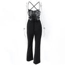 Sleeveless Backless Bandage Flare Pant Jumpsuit, iBuyXi.com