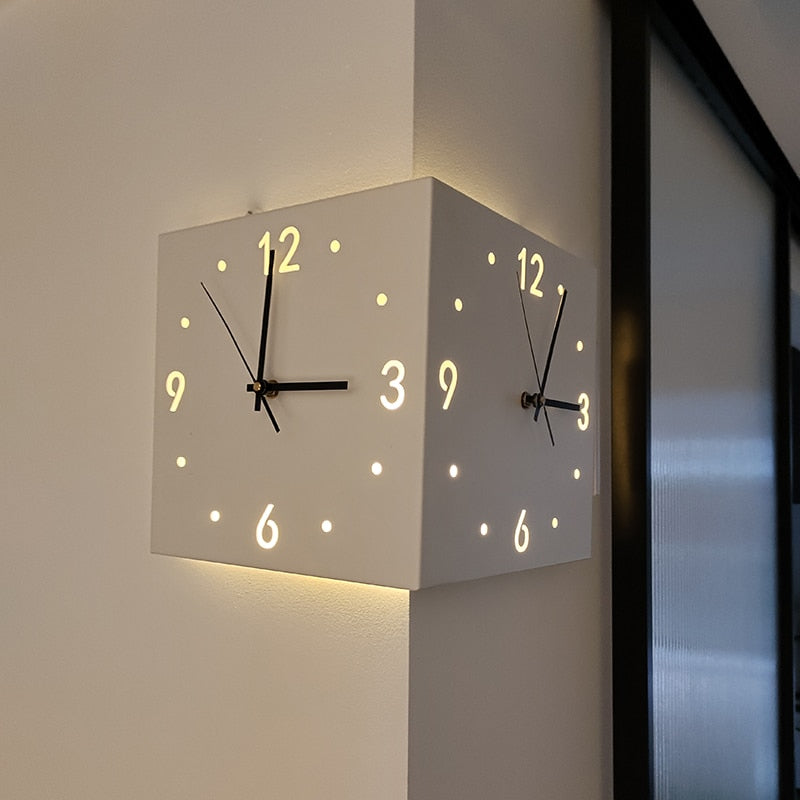 Personality Home and Decoration Steel Cutout Corner silent Wall Decor Modern Style Stylish Clock , ibuyxi.com