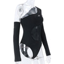 Transparent Mesh Backless Party Sheer Bodysuit, iBuyXi.com