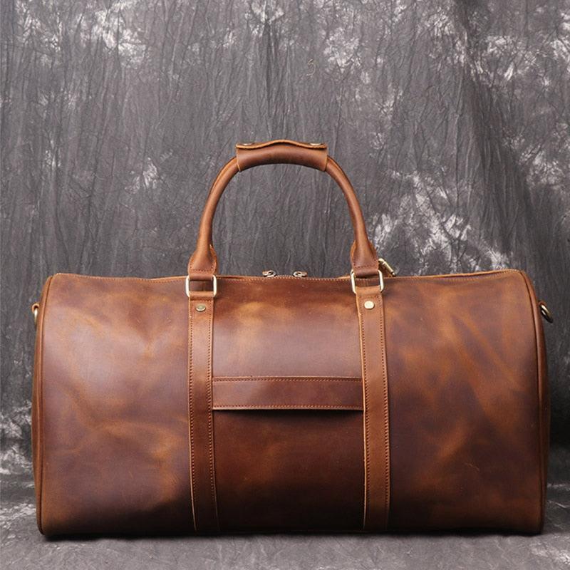 luxury leather duffle bag
