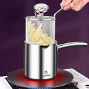 New Home Oil Fryer Stainless Steel Large Capacity Multifunctional Small Fryer Precise Temperature Control Frying Pan Saucepan, ibuyxi.com