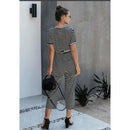 Short Sleeve Loose Striped Jumpsuit,Women trendy elegant style and wide leg ,Casual jumpsuit with ruffles sleeves, long romper, short sleeve pantsuit with belts, crew neck pant suits, cocktail jumpsuit, long pants, iBuyXi.com