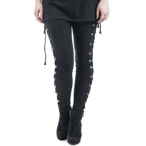Skinny Pencil Pants Gothic Punk Trousers Elastic, Skinny Pencil Pants Women Gothic Punk Trousers Elastic Long Pants Halloween Side Lace Up Pants Black Workout Vintage Trouser D30 Seamless Print Sporty  Fitness Loose Dancing Yoga Pants Sports Workout Gym Fitness Pants, Loose Fitting Design,100% brand new, high quality, and most fashion women sexy crop, Specially design, perfect gift, Valentine's day, birthday clothes, iBuyXi.com