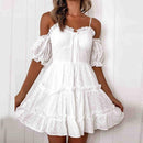 Neck Lace Pleated Party Dress. Seaside Beach Dress. Visit iBuyXi.com for Online Shopping and Shop the Unique Selection, Women Hollow Out Dress, embroidery White Mini Dress, sexy Slash Neck Lace Dress, Pleated Beach party Dress, Casual Dress, Bohemian Dress.