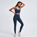 Seamless Solid Ribbed Sportswear Yoga Set GYM Workout Sporty Fitness Sleeveless High Waist 2PCS Quick Dry Tracksuit, iBuyXi.com, Workout outfit, yoga pants, yoga tops, workout set