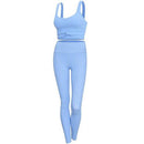Seamless Solid Ribbed Sportswear Yoga Set GYM Workout Sporty Fitness Sleeveless High Waist 2PCS Quick Dry Tracksuit, iBuyXi.com, Workout outfit, yoga pants, yoga tops, workout set