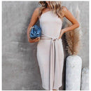 Sleeveless One Shoulder Bodycon Solid Midi Dress Pleated Elegant Party Dress,Belted Loose Maxi, Spring Dress Beading Pleated Elegant Party Dress Belted Loose Oversized Plus Size Women Clothing ,iBuyXi.com