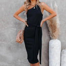 Sleeveless One Shoulder Bodycon Solid Midi Dress Pleated Elegant Party Dress,Belted Loose Maxi, Spring Dress Beading Pleated Elegant Party Dress Belted Loose Oversized Plus Size Women Clothing ,iBuyXi.com