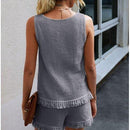 Sleeveless Top Slim Short Tassel Loungewear, Boho style Snake Printed, Wrap Midi Dress, Deep V-neck Backless Boho Floral Print Romper Oblong neck, Solid color, High waist, Back button closure, Long Pants Jumpsuits Romper with Belt. Women trendy elegant style and wide leg ,Casual jumpsuit with ruffles sleeves, long romper, short sleeve pantsuit with belts, crew neck pant suits, cocktail jumpsuit, long pants, iBuyXi.com