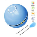 Smart Interactive Cat Toy Ball, Colorful LED Self Rotating Ball With Catnip Bell, Feather USB Rechargeable Cat Ball Toy, Durable Motion Activated Automatic Rolling Ball Toys, iBuyXi.com