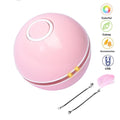 Smart Interactive Cat Toy Ball, Colorful LED Self Rotating Ball With Catnip Bell, Feather USB Rechargeable Cat Ball Toy, Durable Motion Activated Automatic Rolling Ball Toys, iBuyXi.com