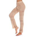 Long Solid Bikini Cover Up Pants Which Comes With Knitted Design And Breathable Material. Wide Leg Loose Pattern Makes is more Attractive. - ibuyxi.com