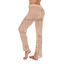 Long Solid Bikini Cover Up Pants Which Comes With Knitted Design And Breathable Material. Wide Leg Loose Pattern Makes is more Attractive. - ibuyxi.com