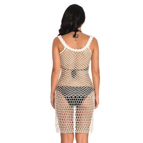 Casual Solid Fishnet Crochet With Hollow Out Design And Ideal Wear For Bathing And Summer Wear. - ibuyxi.com