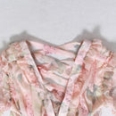 Spaghetti Strap Cross Backless Dress With Deep V Printed Bodycon And Ideal for Casual Party Occasions. iBuyXi.com