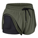 Double Layer Sports Short, iBuyXi.com, Online Shopping USA, Sporting Goods, Shop Online Yoga Shorts, Yoga Pants, Yoga Outfits, Fitness Shorts, Ladies Shorts, Sports Double Layer Short, Mobile Holding Short