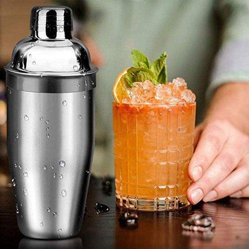 Cocktail Shaker Set, 18 oz Stainless Steel Cocktail Shaker with Strianer,Jigger,Muddler, Mixing Spoon,2 Pourers, Professional Kit Gift (6pcs Drink Mixer Bartender Kit),iBuyXi.com