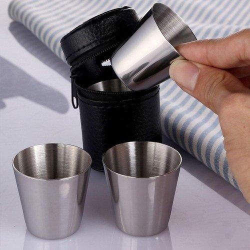16 Ounce Stainless Steel Pint Cups - Stackable Pint Cup Tumblers For Travel – Metal Cups For Drinking Outdoors - 16 Oz Reusable Steel Cups - 5 Pack ,iBuyXi.com