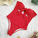 Plus Size Strapless One Piece Tankini, iBuyXi.com, Plus Size Sexy Strapless One Piece Swimsuit Tankini Off Shoulder Mesh Patchwork Swimwear Bodysuit Bathing Suit, Front-tie swimsuits