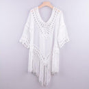 Tassels Hollow Out Beachwear Bikini Cover Up With Loose Design Which Comes With More Comfort And Ideal For Sunny Days. - ibyxi.com