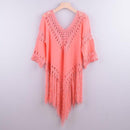 Tassels Hollow Out Beachwear Bikini Cover Up With Loose Design Which Comes With More Comfort And Ideal For Sunny Days. - ibyxi.com