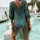 Tassels Hollow Out Beachwear Bikini Cover Up With Loose Design Which Comes With More Comfort And Ideal For Sunny Days. - ibyxi.com