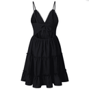 Tie-Back Ruffle Mini Dress, Backless V-neck Mini Ruffle Sleeveless Beach Dress, iBuyXi.com, Butterfly knot Strap, Sheer White Lace and Frill Waist Dress. Sexy V-neck and Alluring Backless Design