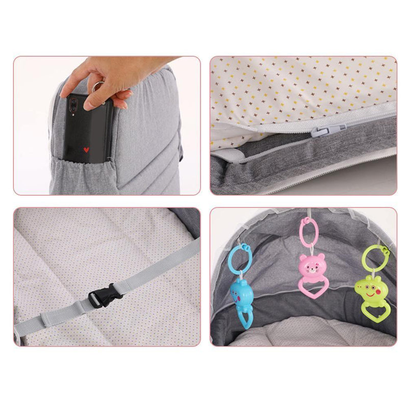 2 IN1 Foldable Portable Baby Bed & Backpack Baby Crib Nursery Travel Cot Mosquito(blue)