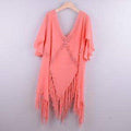 Tunic Crochet Pareo Cover Up With Tassel Beachwear,  And Outing Sundress Which Is Perfect to Wear In Summer Season. - ibuyxi.com
