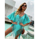 Tunic Crochet Pareo Cover Up With Tassel Beachwear,  And Outing Sundress Which Is Perfect to Wear In Summer Season. - ibuyxi.com