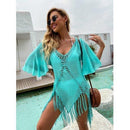Tunic Crochet Pareo Cover Up With Tassel Beachwear,  And Outing Sundress Which Is Perfect to Wear In Summer Season. - ibuyxi.com