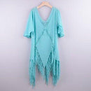 Tunic Crochet Pareo Cover Up With Tassel Beachwear,  And Outing Sundress Which Is Perfect to Wear In Summer Season. - ibuyxi.com