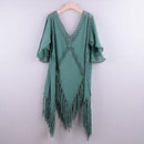 Tunic Crochet Pareo Cover Up With Tassel Beachwear,  And Outing Sundress Which Is Perfect to Wear In Summer Season. - ibuyxi.com