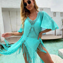 Tunic Crochet Pareo Cover Up With Tassel Beachwear,  And Outing Sundress Which Is Perfect to Wear In Summer Season. - ibuyxi.com