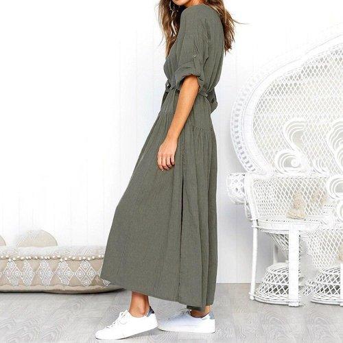 Vintage Style Linen Casual A-line Dress, iBuyXi.com, women clothing, linen dresses, free shipping, online shopping store, summer collection, summer dress