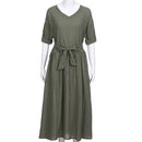Vintage Style Linen Casual A-line Dress, iBuyXi.com, women clothing, linen dresses, free shipping, online shopping store, summer collection, summer dress