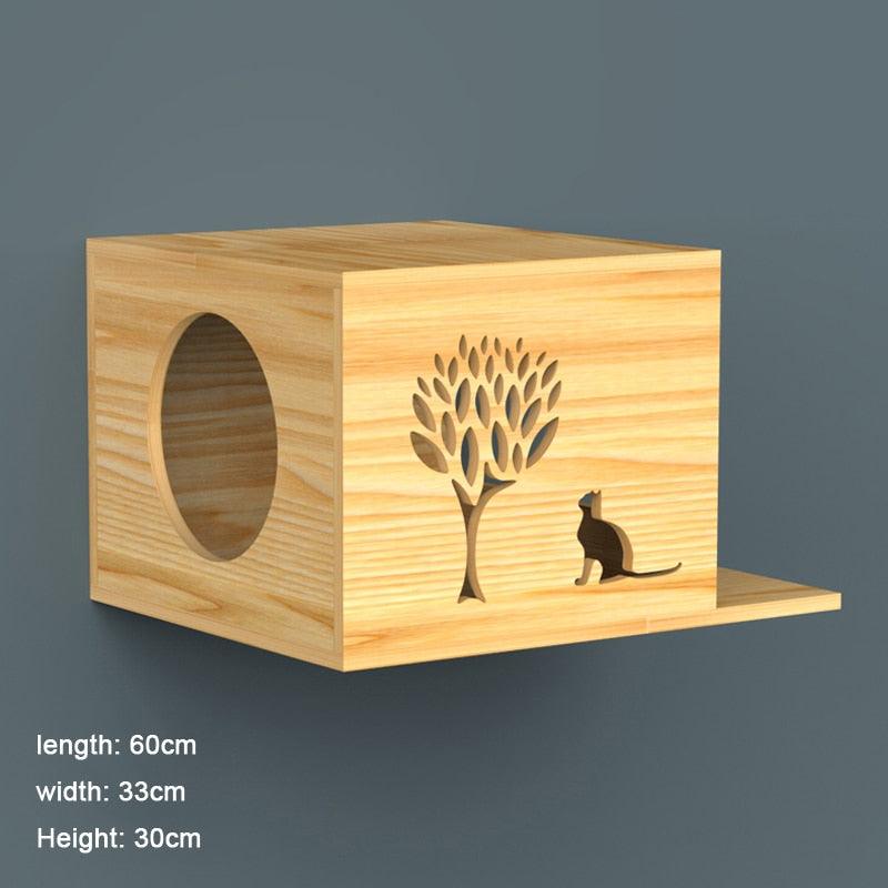 Wall-mounted Cat climbing Frame Cat Tree Solid Wood - view 4