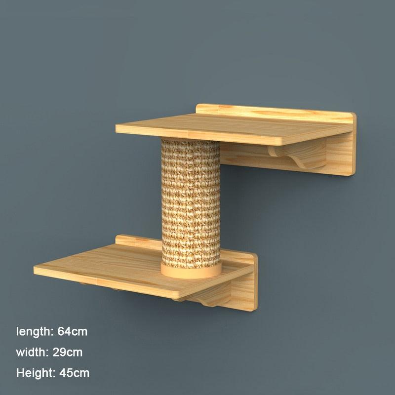 Wall-mounted Cat climbing Frame Cat Tree Solid Wood - view 5