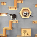 Wall-mounted Cat climbing, Frame Cat Tree, Solid Wood Hexagon Space Capsule, Cat Wall Springboard, Kitten House Ladder Pet Furniture, iBuyXi.com