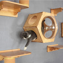 Wall-mounted Cat climbing, Frame Cat Tree, Solid Wood Hexagon Space Capsule, Cat Wall Springboard, Kitten House Ladder Pet Furniture, iBuyXi.com