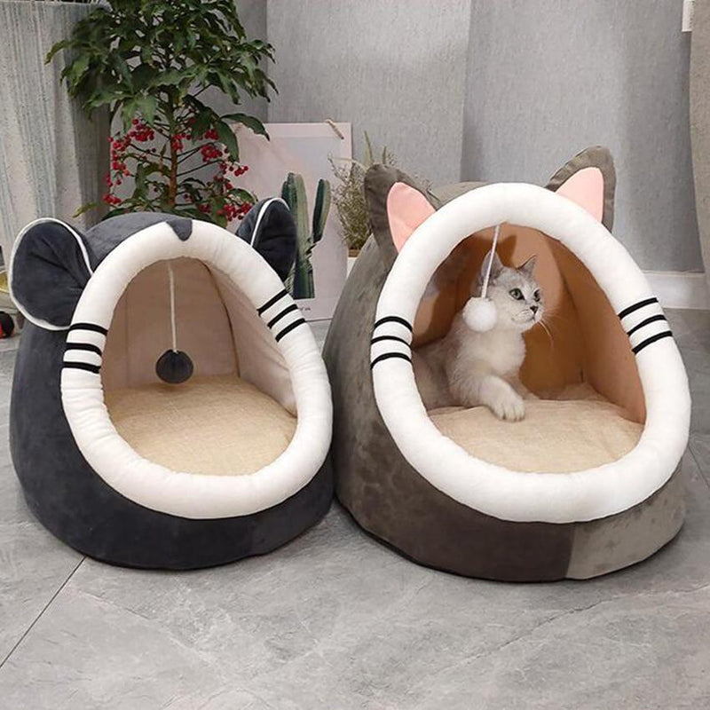 Warm Soft Cat Bed Winter Warm House Cave Pet Dog Soft Nest Kennel Kitten Bed House Sleeping Bag for Small Medium Dogs Supplies, iBuyXi.com, Cat house bed