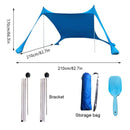 Waterproof Sun Shelter Sunshade, Beach Camping Awning Outdoor, Canopy Garden Patio Pool Shades, Pole Beach Canopy Beach Shelter, Outdoor Shelter, for Camping, Travel, Fishing & Picnics, iBuyXi.com