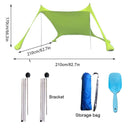 Waterproof Sun Shelter Sunshade, Beach Camping Awning Outdoor, Canopy Garden Patio Pool Shades, Pole Beach Canopy Beach Shelter, Outdoor Shelter, for Camping, Travel, Fishing & Picnics, iBuyXi.com