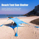 Waterproof Sun Shelter Sunshade, Beach Camping Awning Outdoor, Canopy Garden Patio Pool Shades, Pole Beach Canopy Beach Shelter, Outdoor Shelter, for Camping, Travel, Fishing & Picnics, iBuyXi.com