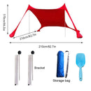 Waterproof Sun Shelter Sunshade, Beach Camping Awning Outdoor, Canopy Garden Patio Pool Shades, Pole Beach Canopy Beach Shelter, Outdoor Shelter, for Camping, Travel, Fishing & Picnics, iBuyXi.com