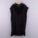 White Hollow Out Crochet Swimsuit Suitable For Beach Wear And Lace Designs Looks Stunning With Short Cover-Up. - ibuyxi.com